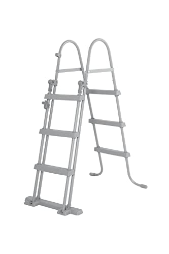 Bestway Escalera de Seguridad para Piscina Flowclear 139 x 71 x 106.7 cm, metal, gris.
