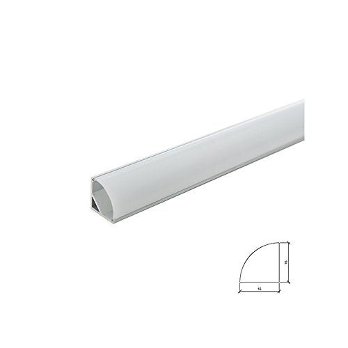 Greenice Perfíl Aluminio para Tira LED Instalación Esquinas - Difusor Opal x 2M
