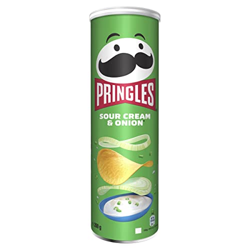 Pringles sabor Sour Cream and Onion - Aperitivo hecho a base de patata con la forma clásica de Pringles - 1 lata x 200 g