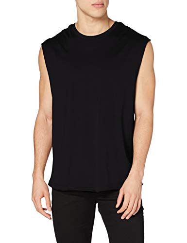 URBAN CLASSICS Camiseta Tirantes Hombre en Algodón, Camiseta sin Mangas Verano, Camiseta Interior, Tank Top; Color: negro, Talla: L