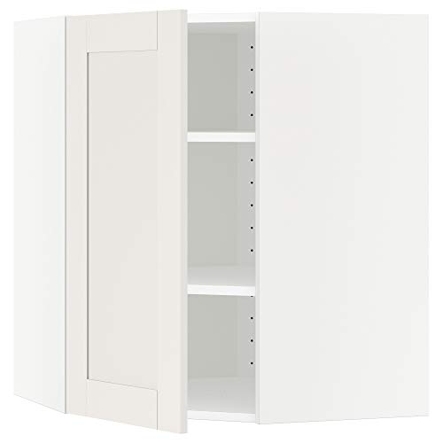 METOD armario de esquina con estantes 67.5x67.5x80 cm blanco/Sävedal blanco