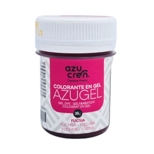 Azucren - AZUGEL - Colorante Alimentario en Formato Gel - Ideal para Dar Color a la Repostería - Perfecto para Fondant, Buttercream, Bizcochos - 35 Gr (FUCSIA)
