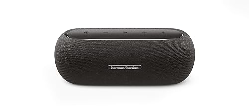 Harman Kardon Luna - Altavoz portátil, Resistente al Agua y al Polvo, con diseño Elegante, tecnología Bluetooth, Puerto USB y duración de batería de hasta 12 hrs, Negro