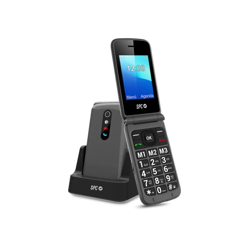 SPC Stella 2 - Teléfono móvil de Tapa para Mayores, Botones y Teclas Grandes, fácil de Usar, configuración remota, botón SOS, USB-C, 3 memorias directas y Base de Carga