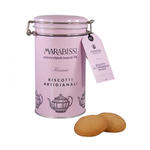 Marabissi | Galletas Artesanas Caramelo Salado Lata Metálica - 200 Gr | Galletas con sabor a caramelo