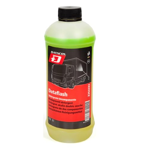 Dataflash Detergente, desengrasante bicomponente, alto poder desengrasante, desinfectante y humectante, para limpieza de todo tipo de suciedad botella de 1Litro.