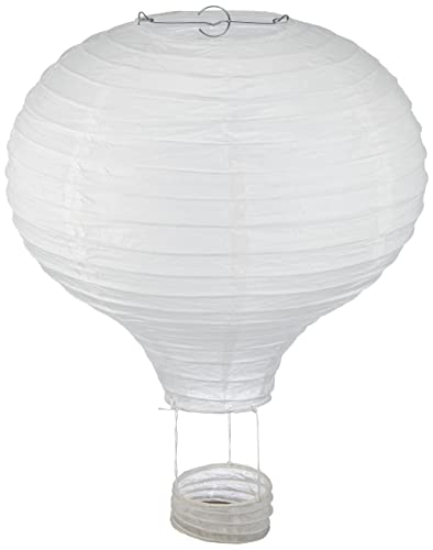 Rayher 87192102 Globo aerostático de decoración, color blanco diametro 30 cm, alto 40 cm, Para adornos y regalos
