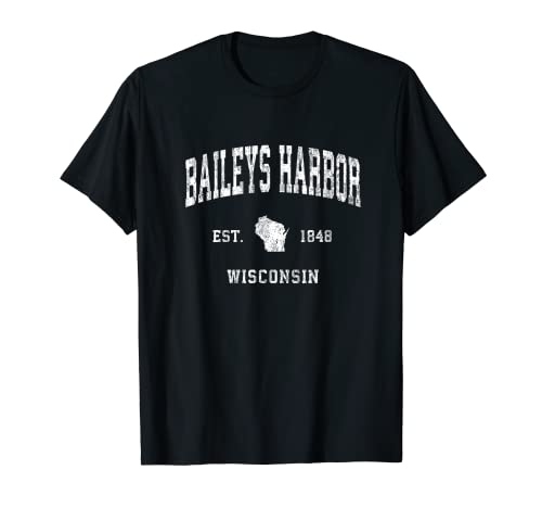 Baileys Harbor Wisconsin WI - Diseño deportivo vintage Camiseta