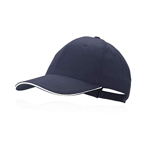 Gorra azul marino béisbol padel golf gorra 6 paneles 100% algodón peinado cierre ajustable gorra unisex