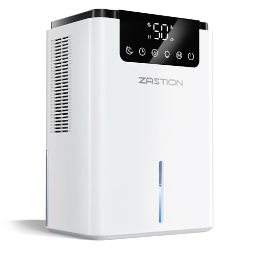 ZASTION Deshumidificador eléctrico, 2200 ml, deshumidificador silencioso, con función de apagado automático y luz LED de color, purificación del aire y contra la humedad, ideal para habitaciones