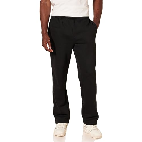 Amazon Essentials Pantalón de chándal de forro polar (disponible en tallas grandes y largos especiales) Hombre, Negro, XL