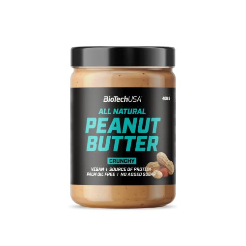 BioTechUSA Peanut Butter, sin aceite de palma, sin aceite de coco, 400 g, Crunchy