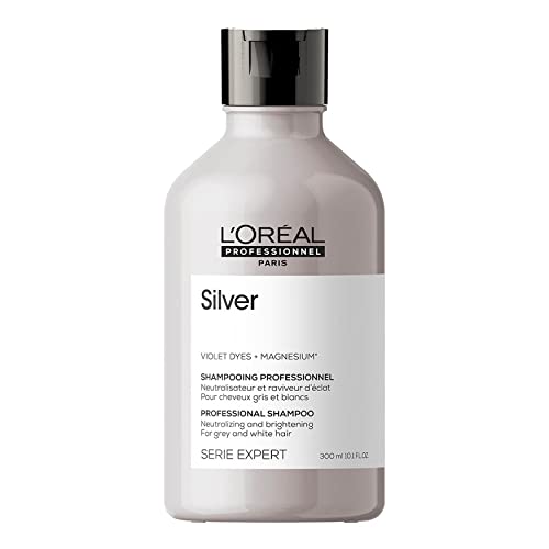 L'Oréal Professionnel | Champú Neutralizador Para pelo gris, blanco o rubio claro, Silver, SERIE EXPERT, 300ml