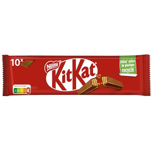 Kit Kat recubierta de chocolate con leche (67,2%) - Paquete de 10 x 41.50 gr - Total: 415 gr