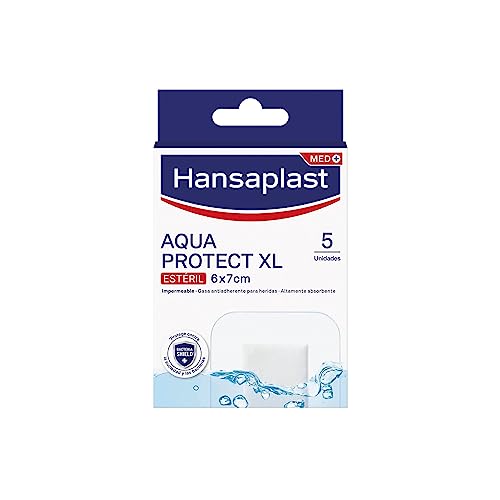 Hansaplast Aqua Protect XL Apósitos impermeables para heridas más grandes, apósitos adhesivos estériles, apósitos transparentes para natación y ducha, 1 x 5 unidades
