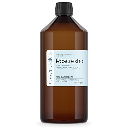 Essenciales - Hidrolato de Agua Floral de Rosa Extra, 100% Pura y Natural, 1 Litro | Hidrolato Rosa Damascena
