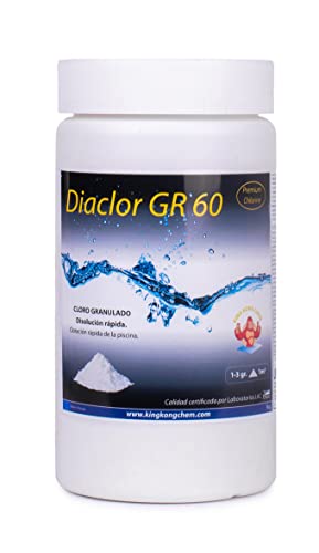 Cloro rápido para Piscinas DIACLOR GR 60 1 KG - Cloro granulado de disolución rápida - Dicloro granulado Puro