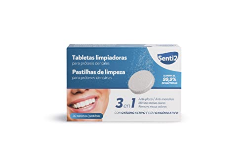 Senti2 Tabletas Limpiadoras Para Prótesis Dentales - Es, Mentolado, 30 Unidad