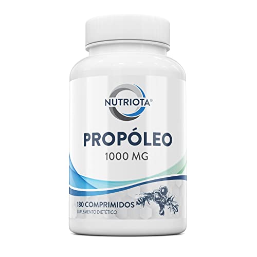 Propóleo 1000 mg – Comprimidos de propóleos de alta potencia – 180 comprimidos – Apoyo natural al sistema inmunológico, alivio del dolor de garganta y potente antioxidante – De Nutriota