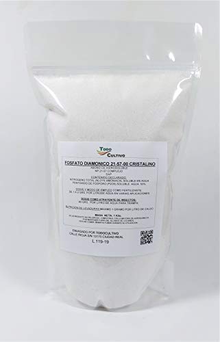 Fosfato diamónico hidrosoluble 21-57-00. 1 Kilo. Fertilizante nutriente Utilizado como multiplicador de levadura en Vino y Mosto. Utilizado con éxito como atrayente de Insectos.