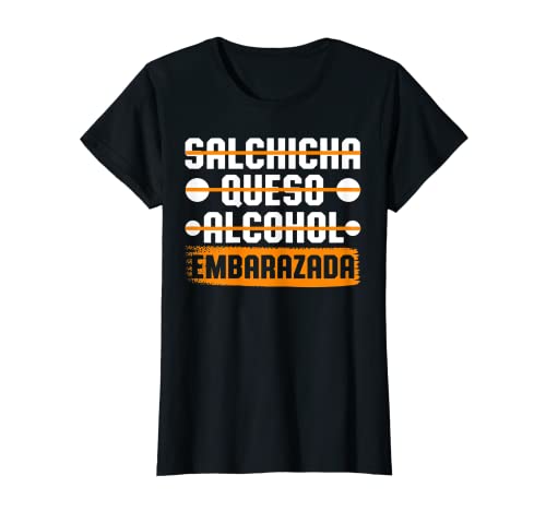 Mujer Salchicha Queso Alcohol Embarazada 2022 Familia Regalo Camiseta