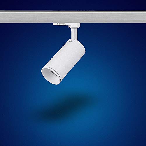Mextronic Foco LED de 3 fases para rieles eléctricos/sistema de rieles (GU10) giratorio y orientable para bombillas GU10