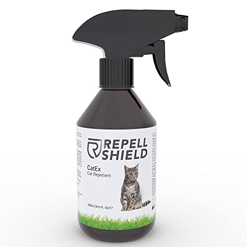 RepellShield Spray Repelente Gatos Orgánico con Citronela y Geraniol, 250ml - Repelente para Gatos Exterior e Interior - Ahuyentador Gatos a Base de Aceites Esenciales con Propiedades Repelentes