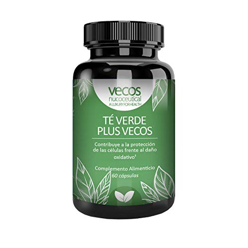 Te Verde 60 cápsulas con Vitamina C. 1200 mg de extracto seco por dosis diaria. Estimulante y antioxidante natural con efecto diurético y termogénico.