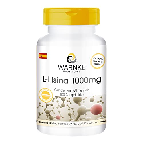Lisina comprimidos - 1000mg - vegano - 100 comprimidos - aminoácidos | Warnke Vitalstoffe