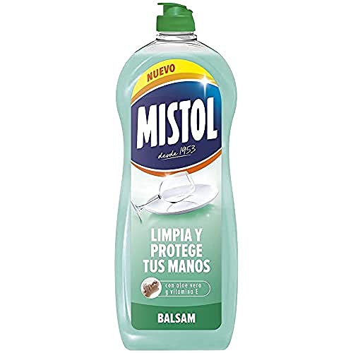 Mistol - Detergente Lavavajillas Líquido a Mano con Aloe Vera y Vitamina E: Cuidado Extra para tus Manos y Potente Contra Manchas Difíciles, 650 ml
