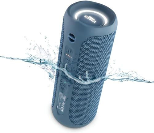 Vieta Pro Altavoz Bluetooth Potente 25W, Radio FM, Resistente al Agua, 12H Batería, Micrófono, Aux-In, USB-C, TWS, Compatible con Alexa | Altavoz Portátil Goody 2. Azul