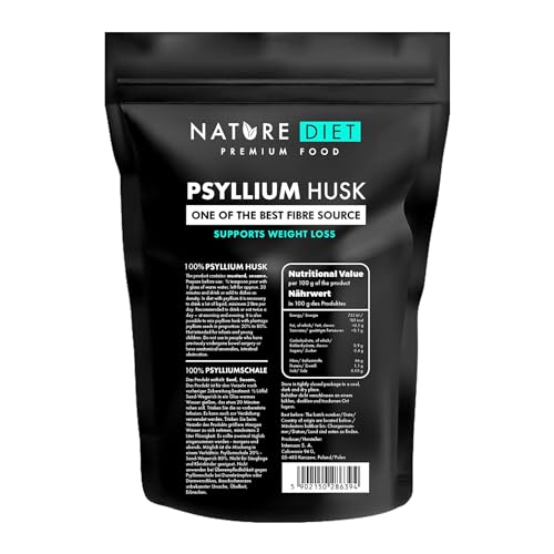 Nature Diet - Cáscara de psyllium 1000 g | Fuente de fibra | Digestión | Desintoxicación