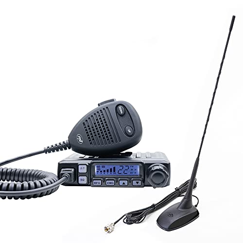 Radio CB PNI Escort HP 7120 ASQ, RF Gain, 4W, 12V y CB PNI Extra 48 Antena con imán Incluido, 45cm, SWR 1.0, Am/FM Solo Funciona en la Banda de la EU