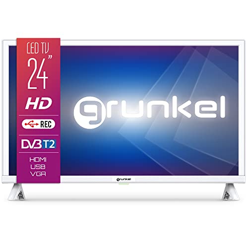 Grunkel - LED-2422BLANCO - Televisor de 61 centímetros con Panel HD Ready y Sintonizador TDT Alta Definición T2. Bajo Consumo y Auto-Apagado - 24 Pulgadas – Blanco