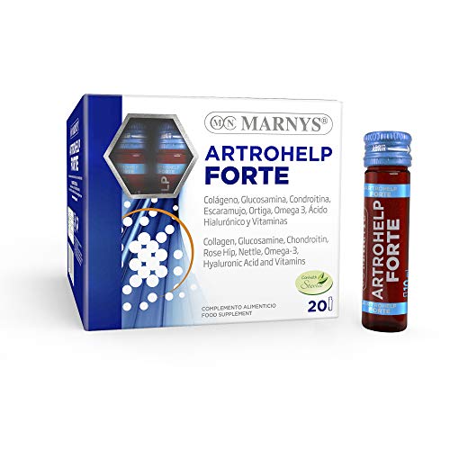 Artrohelp Forte - colágeno, glucosamina, condroitina, ácido hialurónico y vitaminas - Flexibilidad de Huesos y Articulaciones - 20 viales bebibles