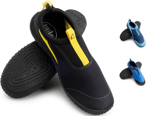 CRESSI Coco Shoes - Zapatos Deportivos Diseñados para Deportes Acuáticos, Negro/Amarillo, 42, Adultos