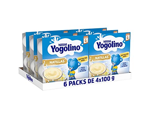 Nestlé Yogolino Natillas de Vainilla - Paquete de natillas de 6 x 4 unidades de 100g (Total: 2.4 kg)