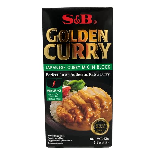 S&B Curry Japonés, Pastillas de Curry Spice, Sazonador Picante, Sabor Picante Medio, Condimento ideal para tus Recetas, 92 g (Paquete de 1)