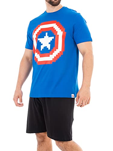 Marvel Pijama para Hombre Captain America Azul Size Large