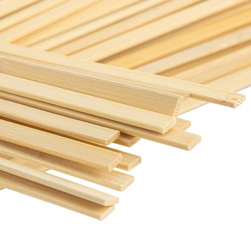 ABACHI WOOD-100 Palitos de madera natural, para manualidades, (40 x 0,6 x 0,25 cm), Packs (30/60/100)