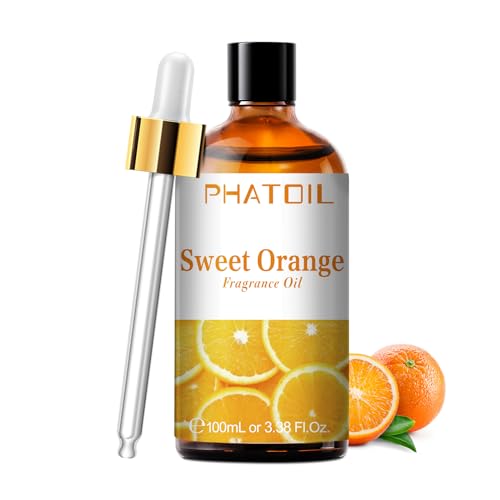 PHATOIL Naranja Dulce Aceite Esencial, Aromaterapia Aceites Esenciales para Humidificador, Aceite Perfumado de Naranja Dulce para Difusor - Sweet Orange 100 ml