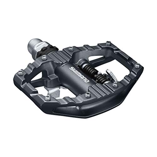 SHIMANO Pedal EH-500 MTB/Gravel en Aluminio Dual SPD/Flat, Unisex-Adult, Black, 9/16 Inches