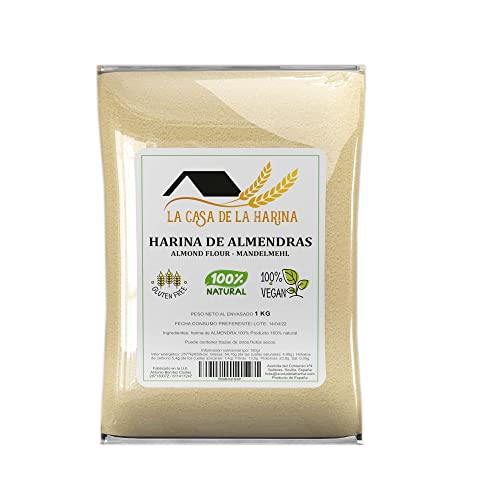 HARINA DE ALMENDRAS (1 KG) | PREMIUM | Sin gluten | Apta para dietas Keto (5,4g x 100g carbohidratos) | Vegano | 100% natural | LA CASA DE LA HARINA