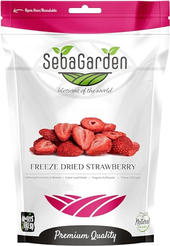 Seba Garden Fresas liofilizadas premium, sabrosas fresas europeas sin OMG y veganas (100 g)