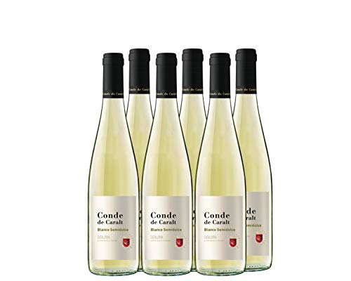 Conde De Caralt Vino Blanco Semidulce - 750 ml - Pack de 6 botellas - 4500ml