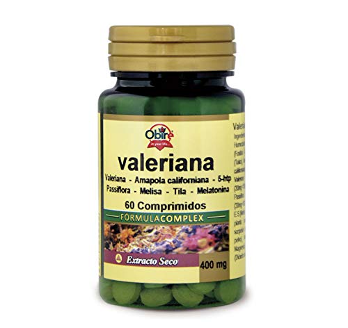 Obire | Valeriana Complex 400 mg | 60 Comprimidos | Ayuda para Conciliar el Sueño | Relajante Natural | Con Pasiflora, Tila, Melisa, Amapola, Vit. B12 y Melatonina