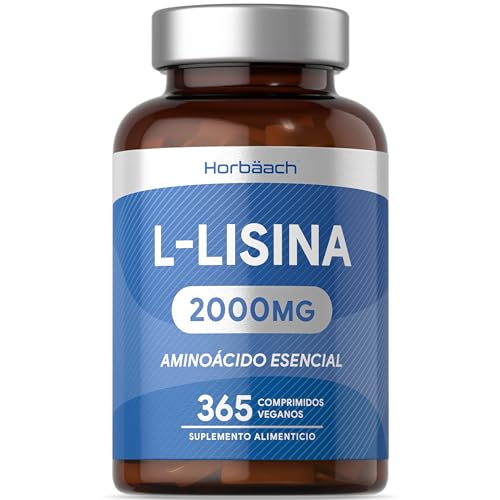 L-Lisina 2000 mg | 365 pastillas veganas | Suplemento de Lysine con aminoácidos esenciales | by Horbaach