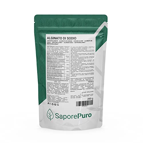 Saporepuro Alginato de Sodio en polvo 200 gr - espesante y gelificante para alimentos