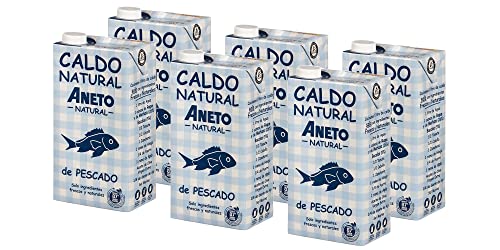 Aneto 100% Natural - Caldo de Pescado - caja de 6 unidades de 1L