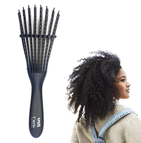 CurlsConfess  - Cepillo para desenredar y definir pelo rizado y pelo afro - Peine desenredante antitirones - Rizos 3a-4c - Ez Curly Detangler para tu cabello rizado - Cepillo D-Tangle - Flex